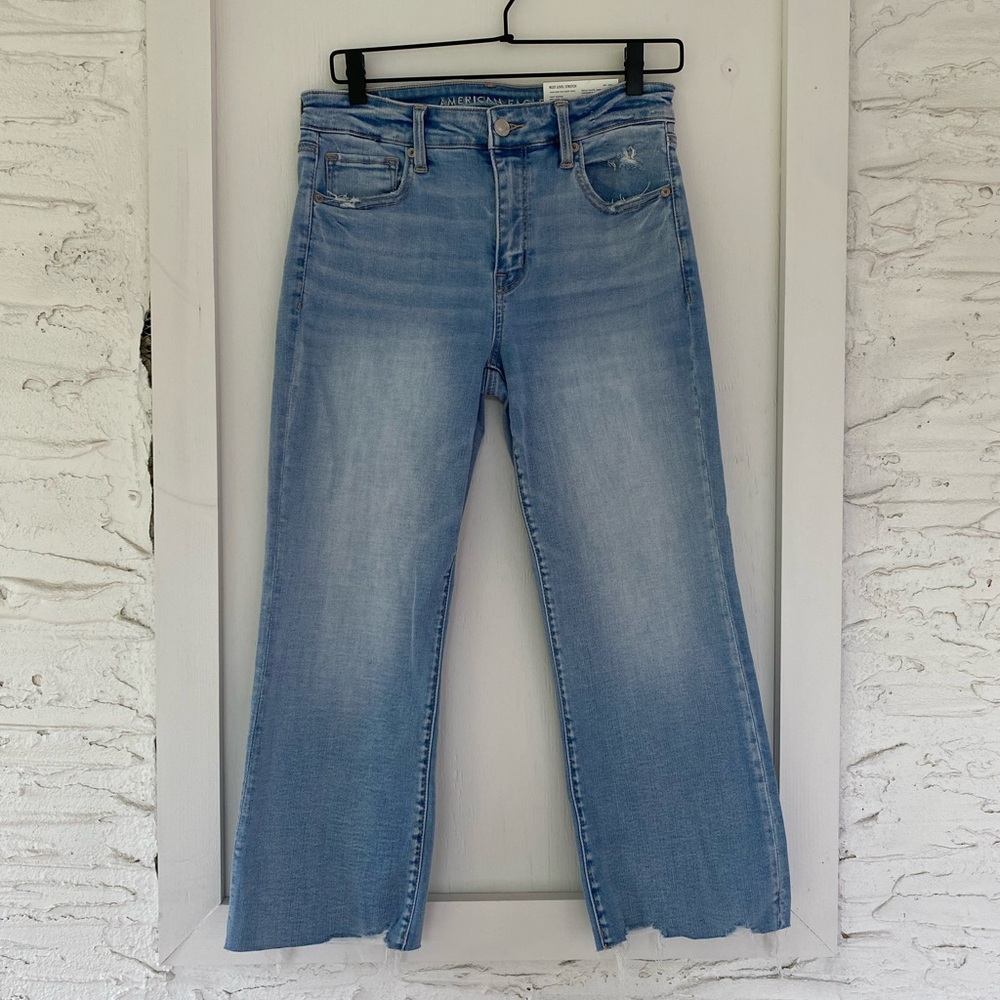 American Eagle High Rise Kick Boot Crop Jeans